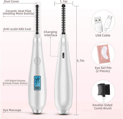 Eyelash Curler Rechargeable 360 Rotating Portable