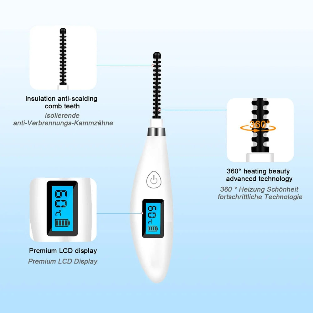 Eyelash Curler Rechargeable 360 Rotating Portable